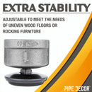 Furniture Leg Levelers for 1” Pipe Legs (4 Pack)