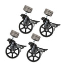 Swivel Caster Wheels for 1” Pipe with Locking Mechanism (4-Pack) by PIPE DECOR