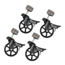 Swivel Caster Wheels for ¾” Pipe with Locking Mechanism (4-Pack) by PIPE DECOR