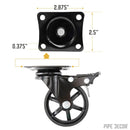 Mounted Swivel Caster Wheels for Wood Furniture with Locking Mechanism (4-Pack) by PIPE DECOR