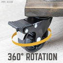 Mounted Swivel Caster Wheels for Wood Furniture with Locking Mechanism (4-Pack) by PIPE DECOR