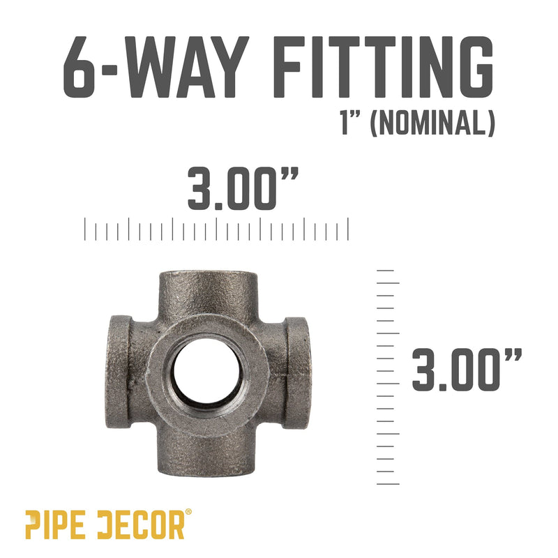 1 in. Black 6-Way Fitting, photo 2 of 10