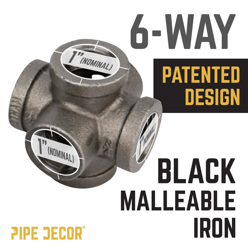 1 in. Black 6-Way Fitting, photo 4 of 10