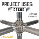 1 in. Black 6-Way Fitting by PIPE DECOR