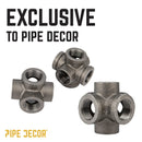 1 in. Black 6-Way Fitting by PIPE DECOR