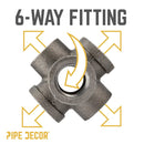 3/4 in. Black 6-Way Fitting by PIPE DECOR
