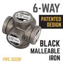 3/4 in. Black 6-Way Fitting