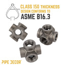 3/4 in. Black 6-Way Fitting