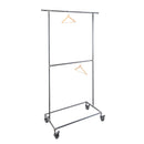 82 in. Rolling Double Rod Clothing Rack