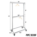 82 in. Rolling Double Rod Clothing Rack