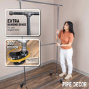 82 in. Rolling Double Rod Clothing Rack by PIPE DECOR