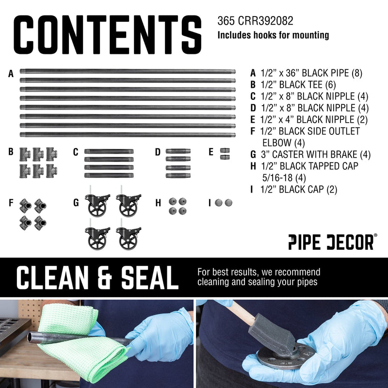 82 in. Rolling Double Rod Clothing Rack