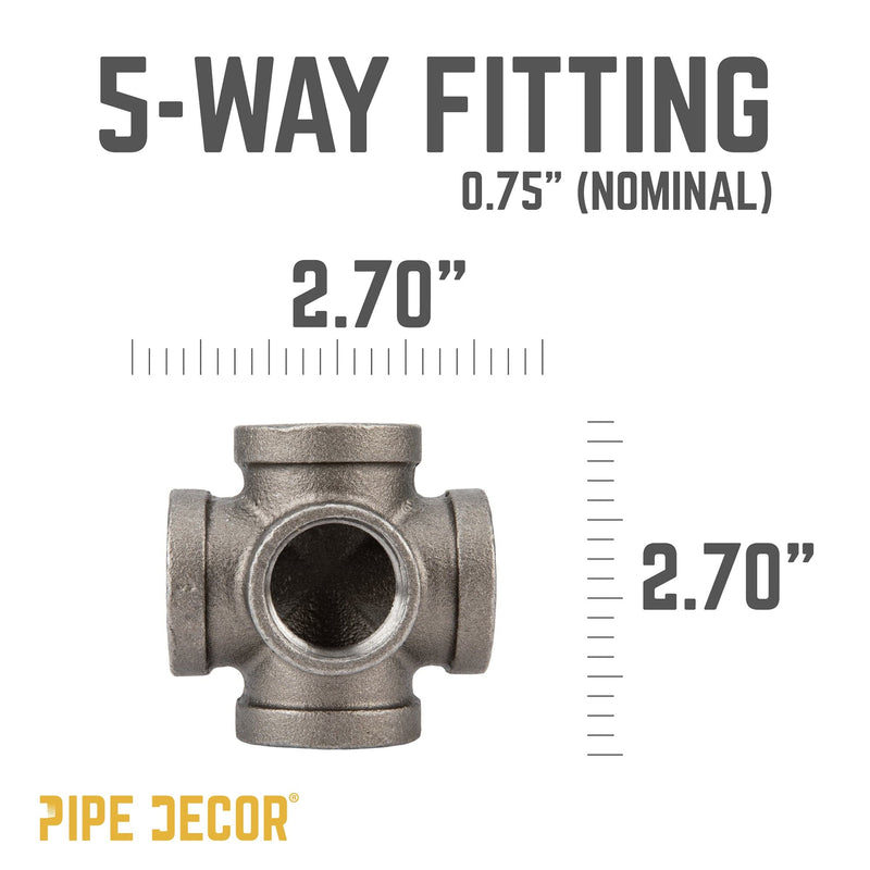 3/4 in. Black 5-Way Fitting