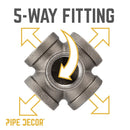 3/4 in. Black 5-Way Fitting by PIPE DECOR