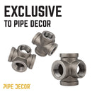 3/4 in. Black 5-Way Fitting by PIPE DECOR