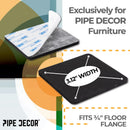 Heavy Duty Square Felt Pad for 3/4 in. Pipe Floor Flange, 3 in. x 3 in. (4-Pack) by PIPE DECOR