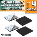 Heavy Duty Square Felt Pad for 3/4 in. Pipe Floor Flange, 3 in. x 3 in. (4-Pack) by PIPE DECOR