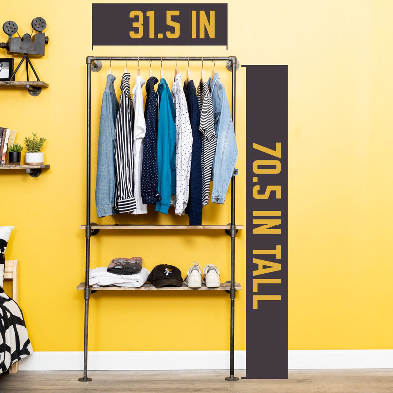 2 Shelf-Wall Mounted Clothing Rack