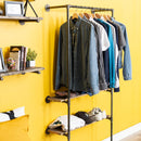 2 Shelf-Wall Mounted Clothing Rack