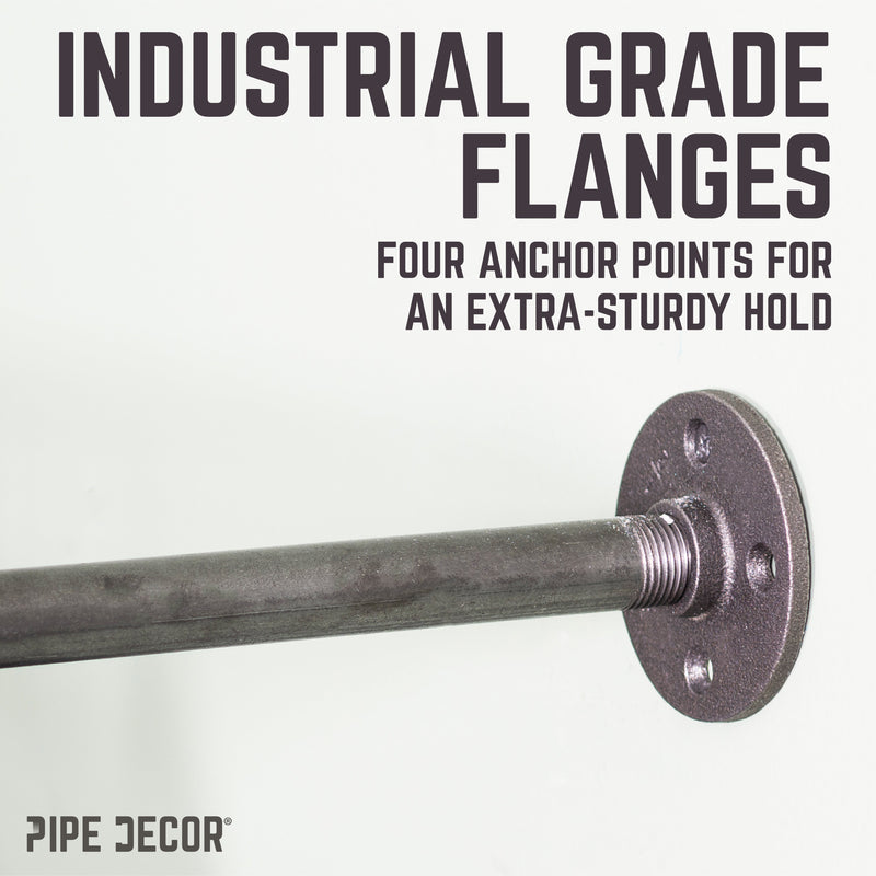 28 in. Tri-flange Wall Mounted Clothing Rack By PIPE DECOR