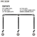 28 in. Tri-flange Wall Mounted Clothing Rack By PIPE DECOR