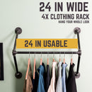 24 in. Quad-Flange Wall Mounted Clothing Rack By PIPE DECOR