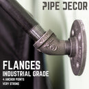 24 in. Quad-Flange Wall Mounted Clothing Rack By PIPE DECOR