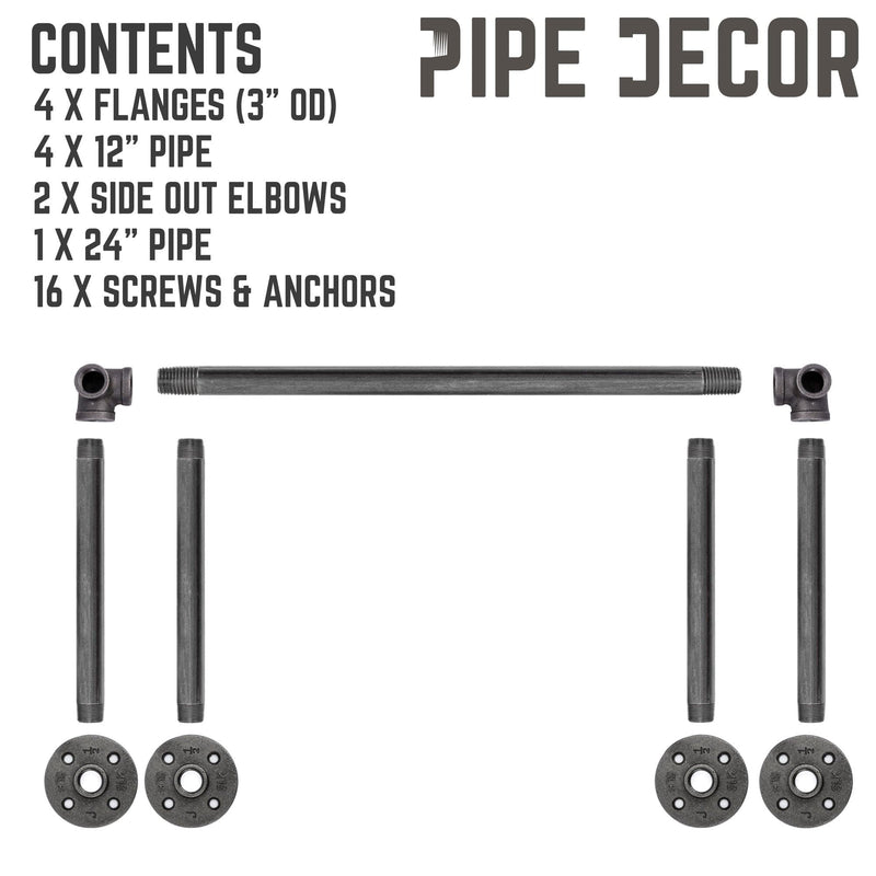 24 in. Quad-Flange Wall Mounted Clothing Rack By PIPE DECOR