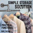 Wall-Mounted Tee-Style Pipe Clothing Rack