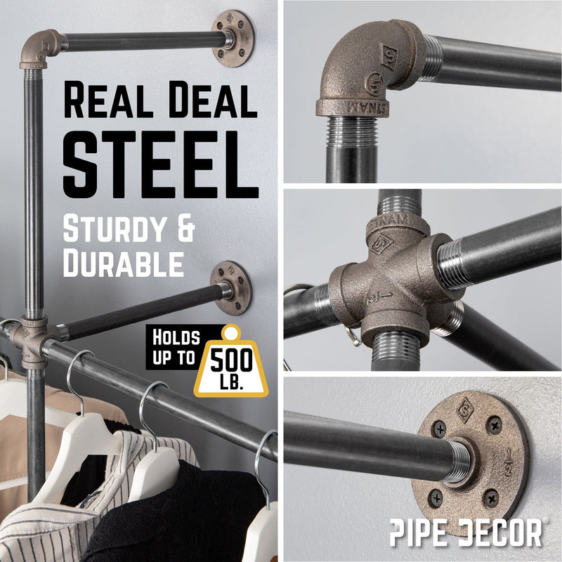 76.375 in. Wall Mounted Clothing Rack, Double