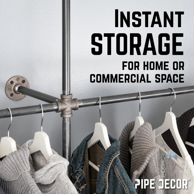 76.375 in. Wall Mounted Clothing Rack, Double