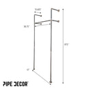 41 in. Wall Mounted Clothing Rack, Single