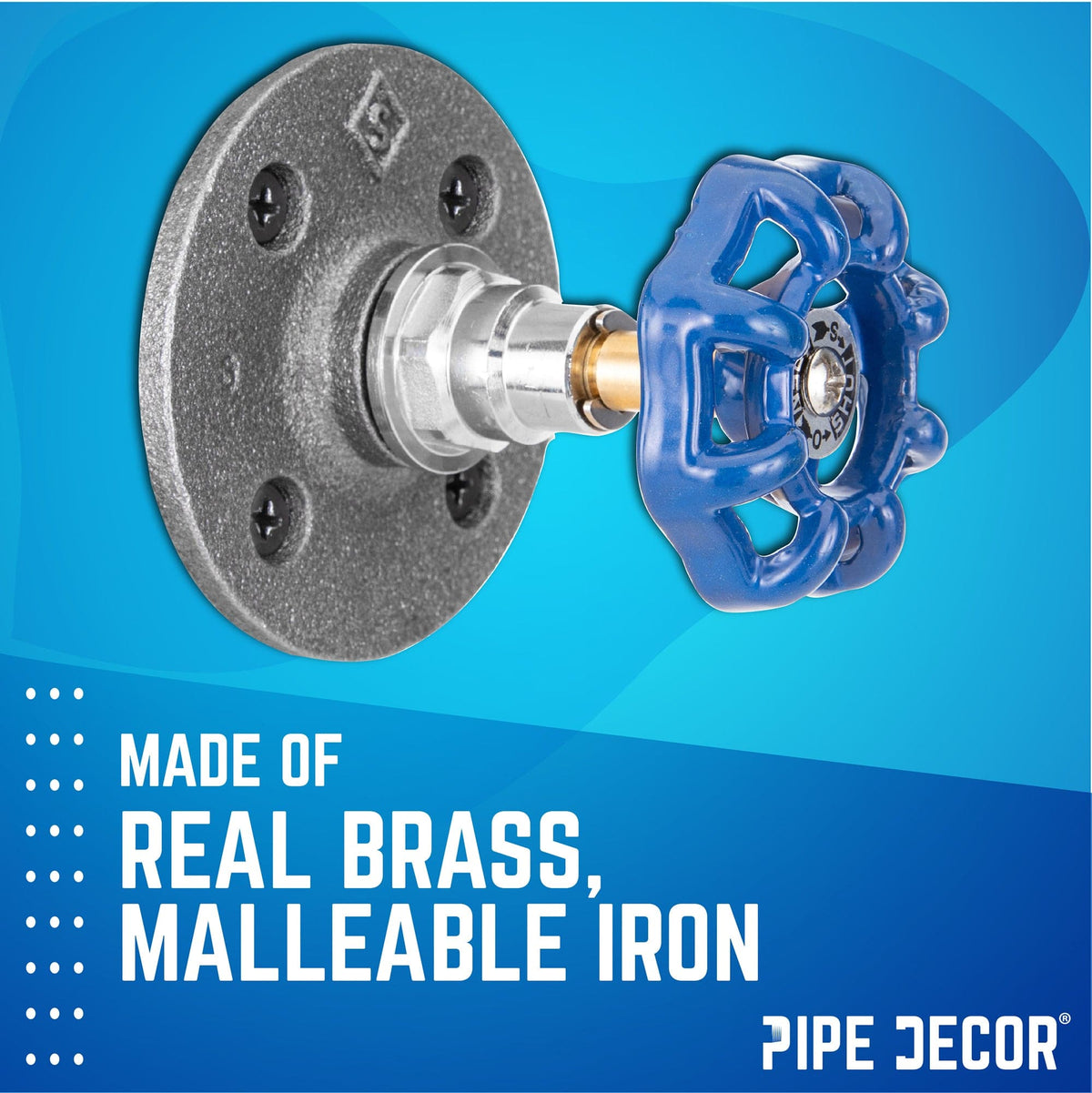 Blue Industrial Spigot Wall Hook with Flange (2-Pack), photo 2 of 9