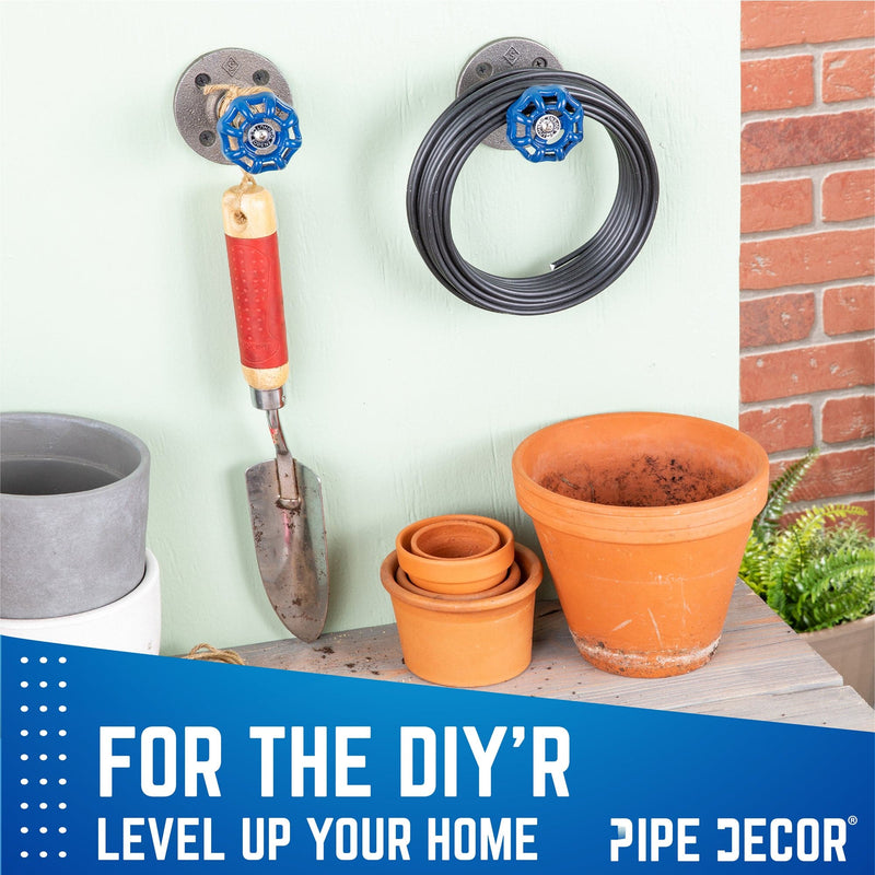Blue Industrial Spigot Wall Hook with Flange (2-Pack), photo 6 of 9