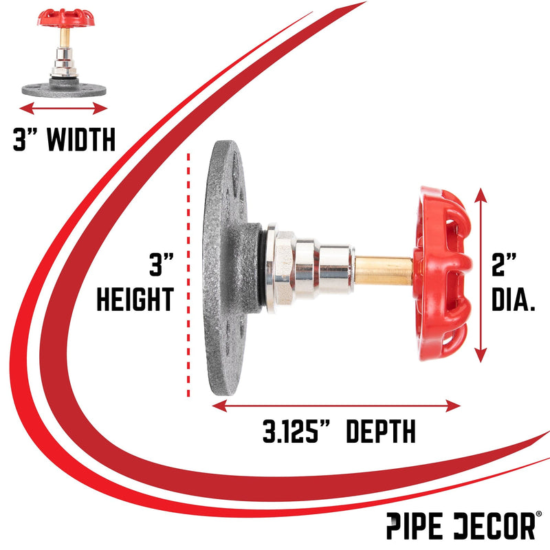 Red Industrial Spigot Wall Hook with Flange (2-Pack), photo 3 of 9