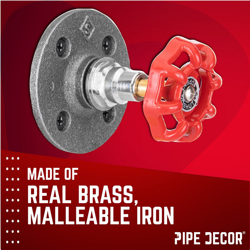 Red Industrial Spigot Wall Hook with Flange (2-Pack), photo 2 of 9