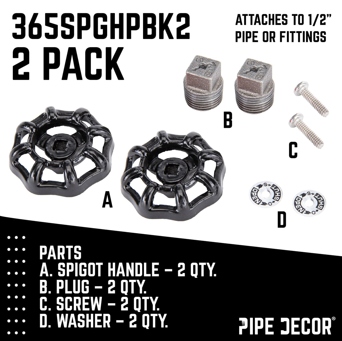 Black Industrial Spigot with Plug (2-Pack), photo 9 of 9