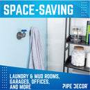 Blue Industrial Curved Spigot Wall Hook with Flange (2-Pack)