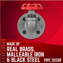 Red Industrial Curved Spigot Wall Hook with Flange (2-Pack)