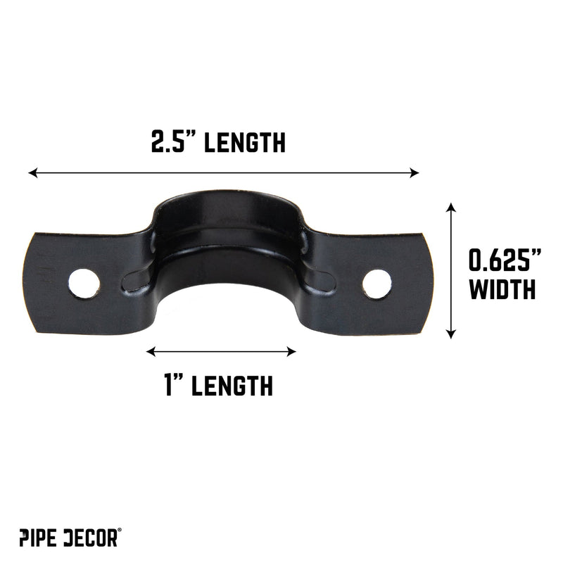 Black Steel U-shaped Pipe Straps for ½” Pipe, photo 2 of 9
