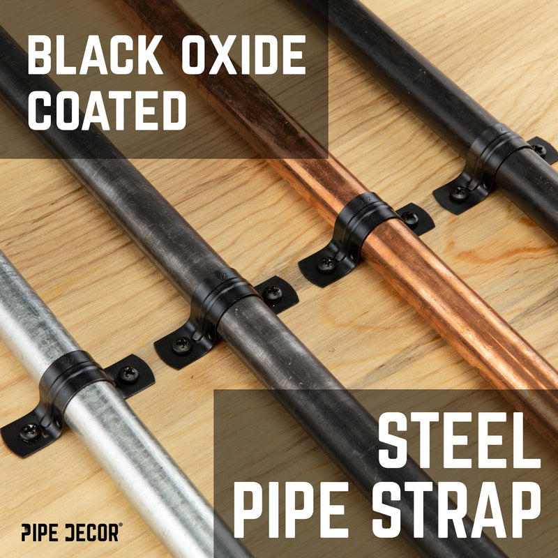 Black Steel U-shaped Pipe Straps for ½” Pipe, photo 3 of 9