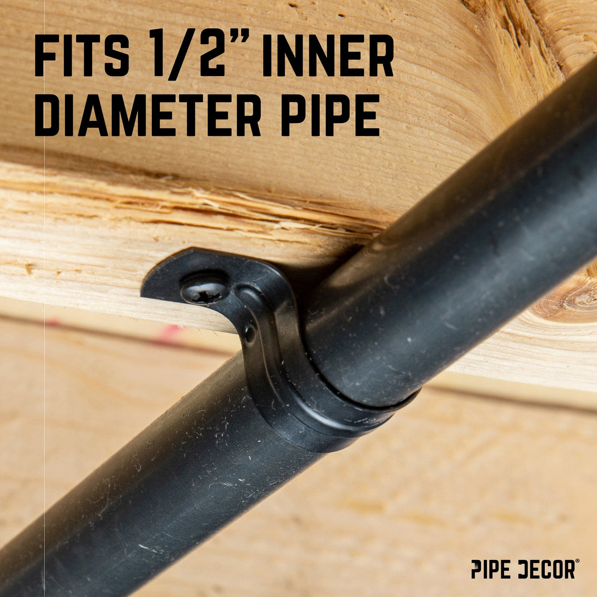Black Steel U-shaped Pipe Straps for ½” Pipe, photo 4 of 9