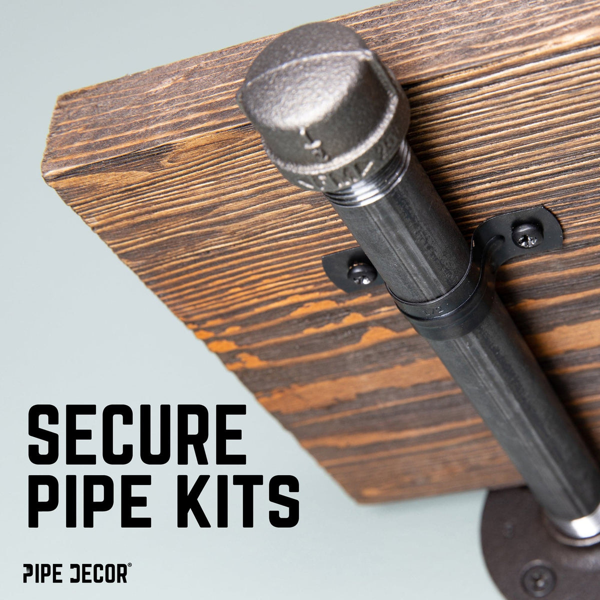 Black Steel U-shaped Pipe Straps for ½” Pipe, photo 7 of 9