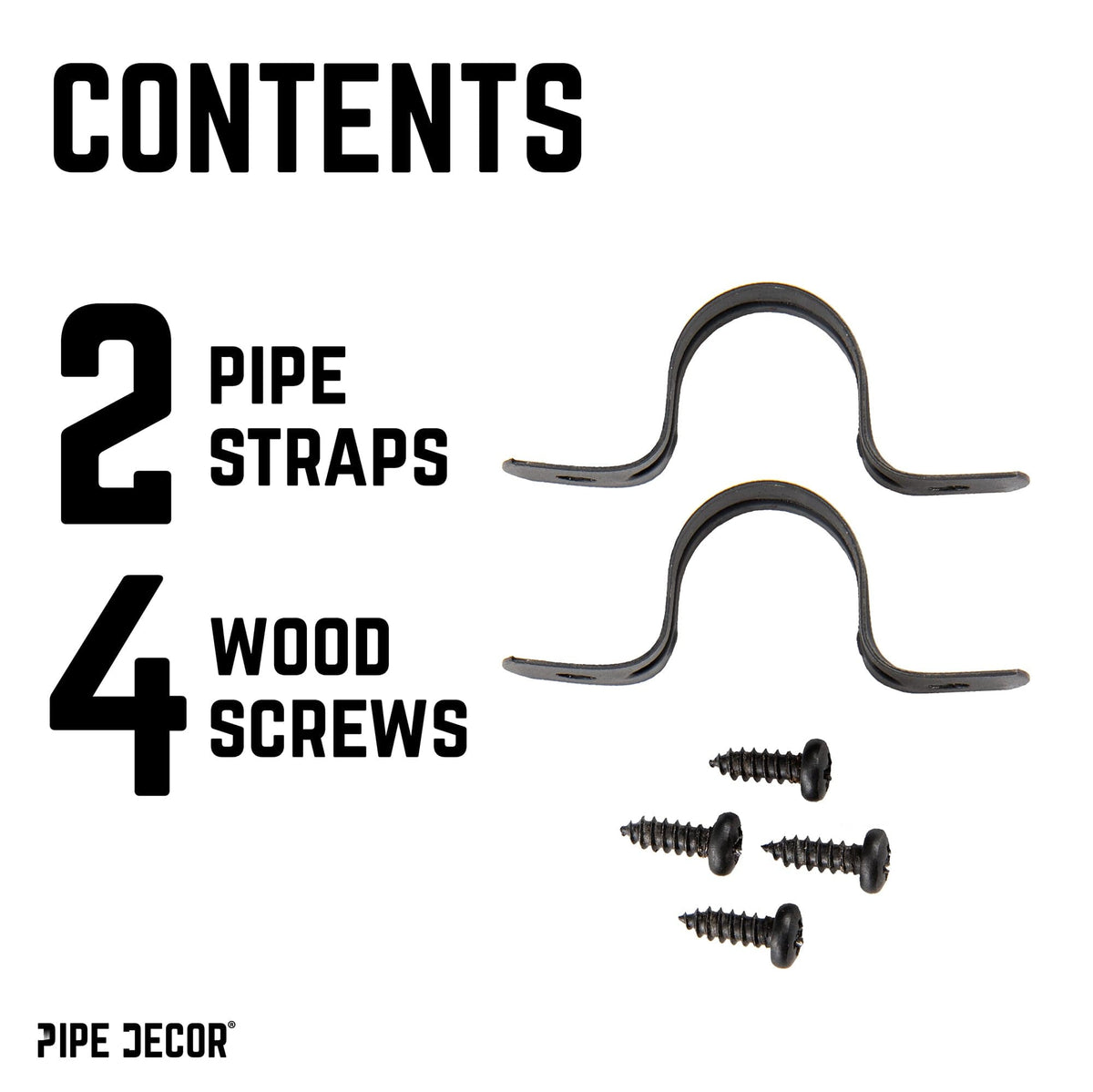 Black Steel U-shaped Pipe Straps for ½” Pipe, photo 9 of 9