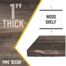 RESTORE Boulder Black 24 in. Wood Shelf (Wood Only)