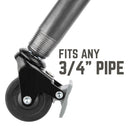 Swivel Caster Wheels for ¾" Pipe (4-Pack)