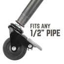 Swivel Caster Wheels for ½" Pipe (4-Pack)
