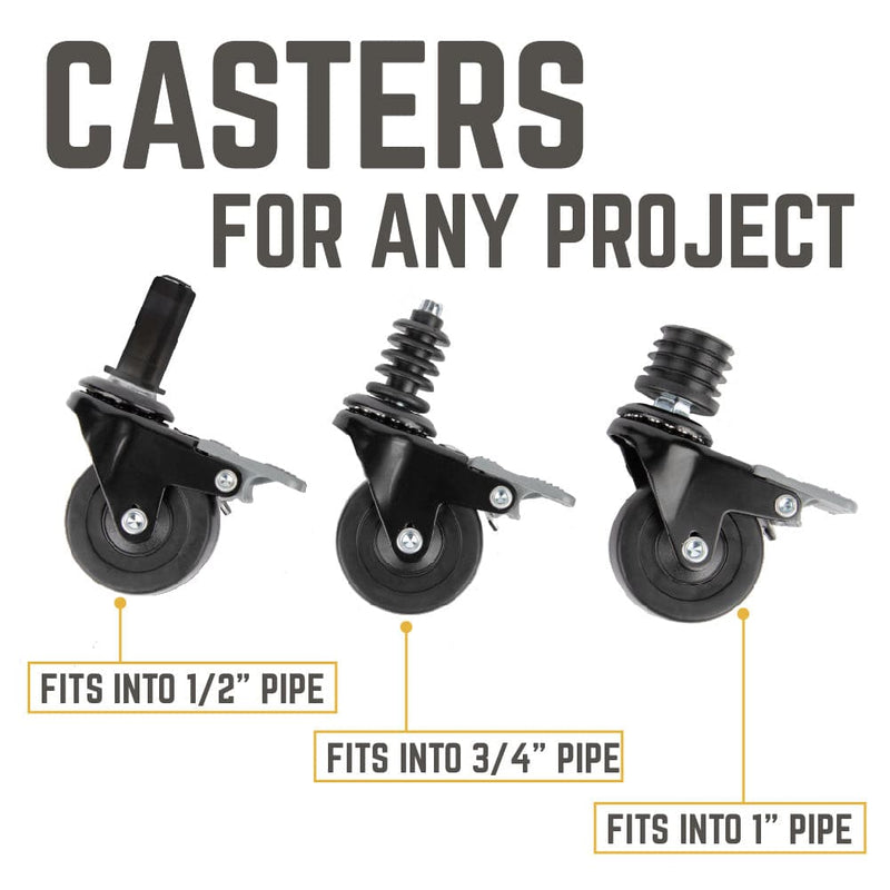 Swivel Caster Wheels for ½" Pipe (4-Pack), photo 9 of 9