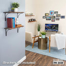 RESTORE Boulder Black 24 in. Live Edge Wood Shelf (Wood Only) by PIPE DECOR