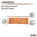 RESTORE Sunset Cedar 24 in. Live Edge Wood Shelf (Wood Only) by PIPE DECOR